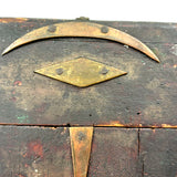 Stars, Moon, Sun, Arrow, ?, Fabulous Antique Heavily Decorated Folk Art Razors Box