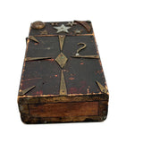Stars, Moon, Sun, Arrow, ?, Fabulous Antique Heavily Decorated Folk Art Razors Box