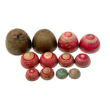 Japanese Hand-painted Treen Nesting Eggs Set with Butterfly, c. 1920s