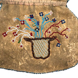 Wonderfully Wild Flowers, 19th Century Northeast Native Beaded Hide Pouch, Eastern Woodlands