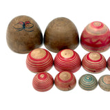 Japanese Hand-painted Treen Nesting Eggs Set with Butterfly, c. 1920s