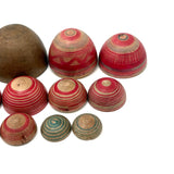Japanese Hand-painted Treen Nesting Eggs Set with Butterfly, c. 1920s