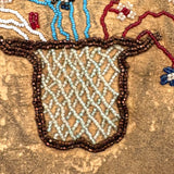 Wonderfully Wild Flowers, 19th Century Northeast Native Beaded Hide Pouch, Eastern Woodlands