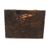 19th C. Dresser Box with Wallpaper Framed Mirror and Hand-painted Print of Deer