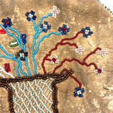 Wonderfully Wild Flowers, 19th Century Northeast Native Beaded Hide Pouch, Eastern Woodlands