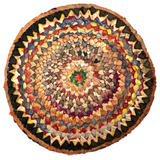 Radiant, Feathery, Layers Upon Layers Antique Pieced "Pinecone" Mat