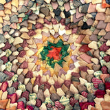 Radiant, Feathery, Layers Upon Layers Antique Pieced "Pinecone" Mat