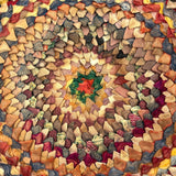 Radiant, Feathery, Layers Upon Layers Antique Pieced "Pinecone" Mat