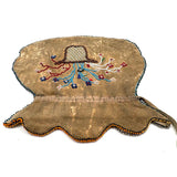 Wonderfully Wild Flowers, 19th Century Northeast Native Beaded Hide Pouch, Eastern Woodlands