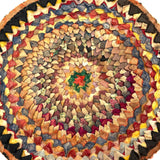 Radiant, Feathery, Layers Upon Layers Antique Pieced "Pinecone" Mat