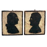 George and Abe, Transcendent Pair of 1930s Carved Silhouettes