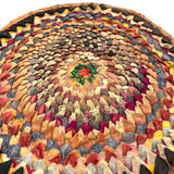 Radiant, Feathery, Layers Upon Layers Antique Pieced "Pinecone" Mat
