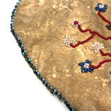 Wonderfully Wild Flowers, 19th Century Northeast Native Beaded Hide Pouch, Eastern Woodlands