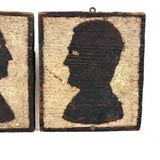 George and Abe, Transcendent Pair of 1930s Carved Silhouettes