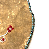 Wonderfully Wild Flowers, 19th Century Northeast Native Beaded Hide Pouch, Eastern Woodlands