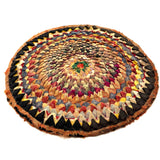 Radiant, Feathery, Layers Upon Layers Antique Pieced "Pinecone" Mat