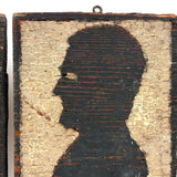 George and Abe, Transcendent Pair of 1930s Carved Silhouettes
