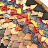 Radiant, Feathery, Layers Upon Layers Antique Pieced "Pinecone" Mat