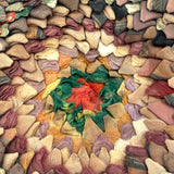Radiant, Feathery, Layers Upon Layers Antique Pieced "Pinecone" Mat