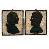 George and Abe, Transcendent Pair of 1930s Carved Silhouettes