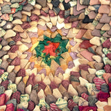 Radiant, Feathery, Layers Upon Layers Antique Pieced "Pinecone" Mat
