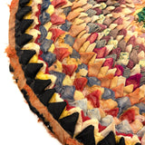 Radiant, Feathery, Layers Upon Layers Antique Pieced "Pinecone" Mat