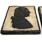 George and Abe, Transcendent Pair of 1930s Carved Silhouettes