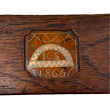 Beautiful 1866 Horsehair Brush with Cut Paper and Reverse Glass Painted Inlay
