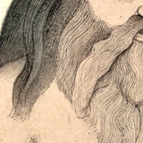 Extremely Fine c. Early 19th Century Indian Ink Drawing of Hindu Ascetic with Yogadanda