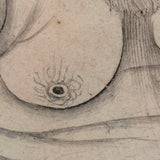 Extremely Fine c. Early 19th Century Indian Ink Drawing of Hindu Ascetic with Yogadanda