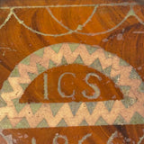 Beautiful 1866 Horsehair Brush with Cut Paper and Reverse Glass Painted Inlay