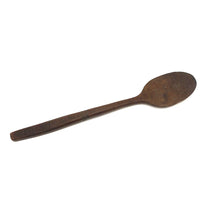 Long Carved Folk Art Wood Spoon with Monograms and Face, 1910