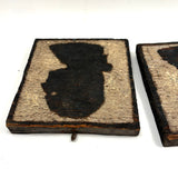 George and Abe, Transcendent Pair of 1930s Carved Silhouettes