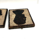 George and Abe, Transcendent Pair of 1930s Carved Silhouettes