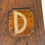 Beautiful 1866 Horsehair Brush with Cut Paper and Reverse Glass Painted Inlay