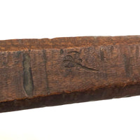 Long Carved Folk Art Wood Spoon with Monograms and Face, 1910