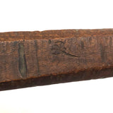 Long Carved Folk Art Wood Spoon with Monograms and Face, 1910