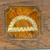 Beautiful 1866 Horsehair Brush with Cut Paper and Reverse Glass Painted Inlay