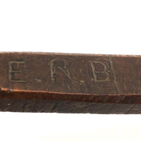 Long Carved Folk Art Wood Spoon with Monograms and Face, 1910