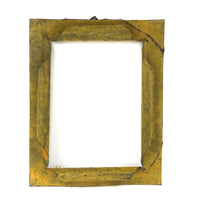 Gorgeous Yellow Painted Sculptural Tin Frame, with Glass