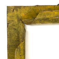 Gorgeous Yellow Painted Sculptural Tin Frame, with Glass