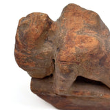 Between Modernist and Folk, Visceral Old Carved Reclining Nude on (and of) Slab