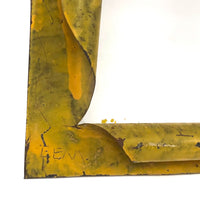 Gorgeous Yellow Painted Sculptural Tin Frame, with Glass