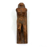 Between Modernist and Folk, Visceral Old Carved Reclining Nude on (and of) Slab