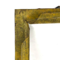 Gorgeous Yellow Painted Sculptural Tin Frame, with Glass