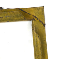 Gorgeous Yellow Painted Sculptural Tin Frame, with Glass