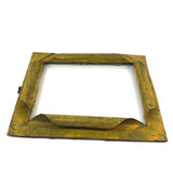 Gorgeous Yellow Painted Sculptural Tin Frame, with Glass