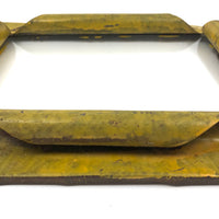 Gorgeous Yellow Painted Sculptural Tin Frame, with Glass