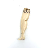 Fabulous c. Mid 1800s Sailor Made Whalebone Ladies Leg Pipe Tamper