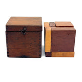 Excellent Antique Modernist (Very Froebel-esque) Handmade Wooden Boxed Cube Puzzle